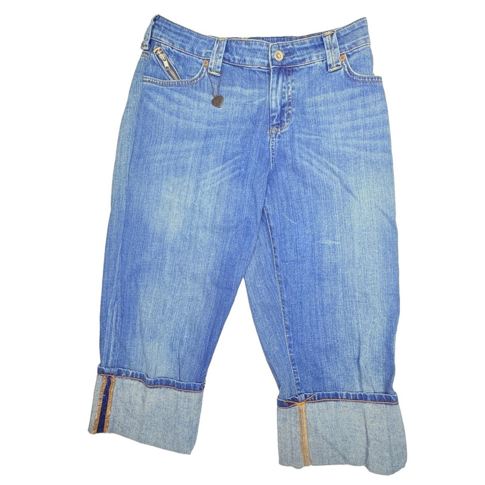 Polo Jeans Co Ralph Lauren Cropped Capri Jeans Women's 32 Blue Zip Pocket